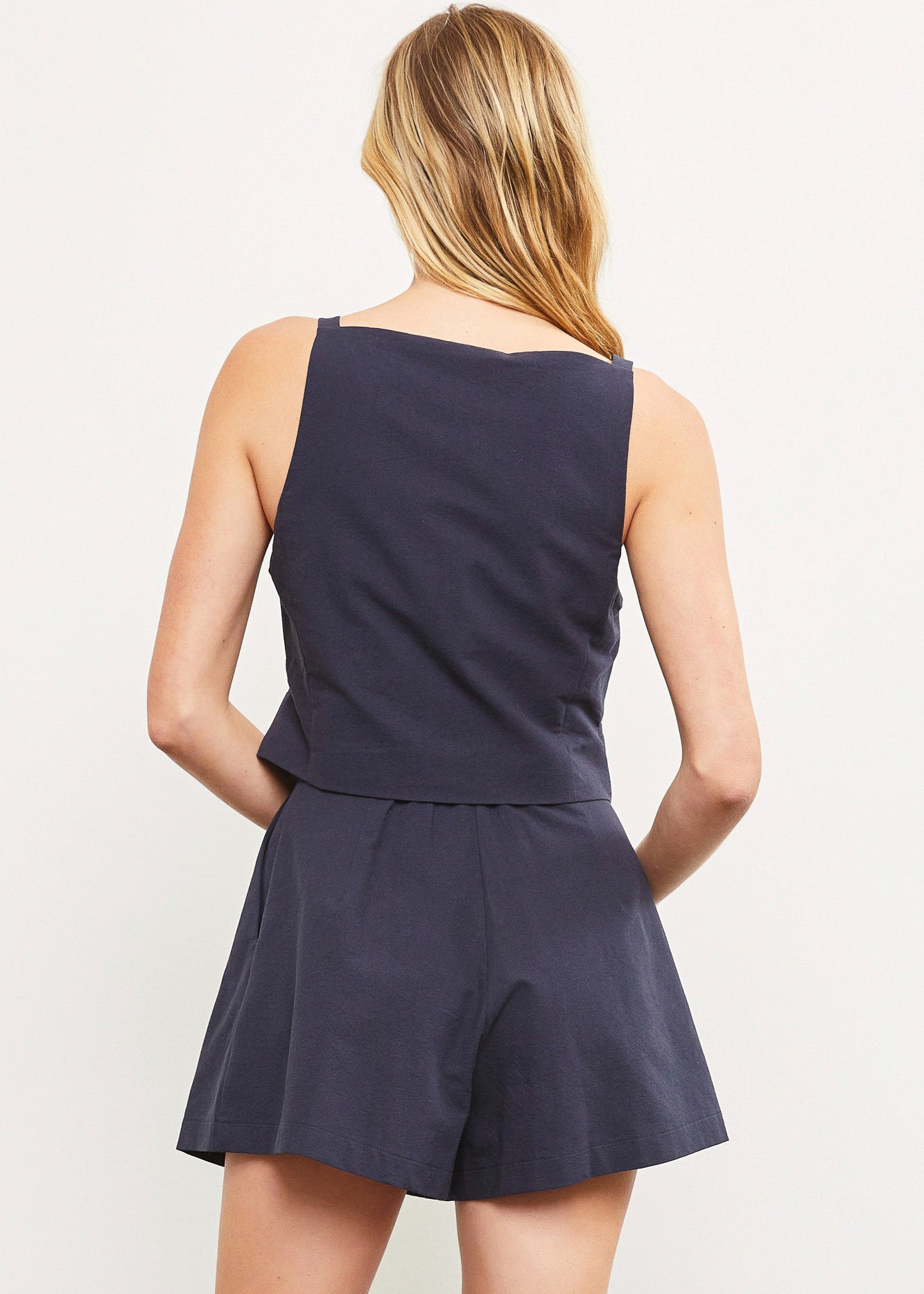 Aurelia Navy Romper