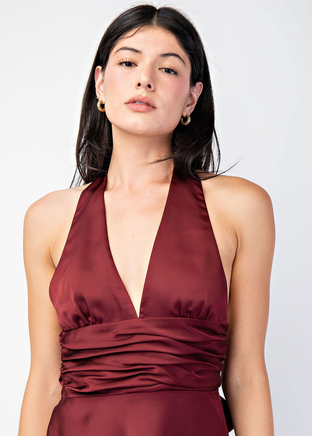 Anna Burgundy Dress